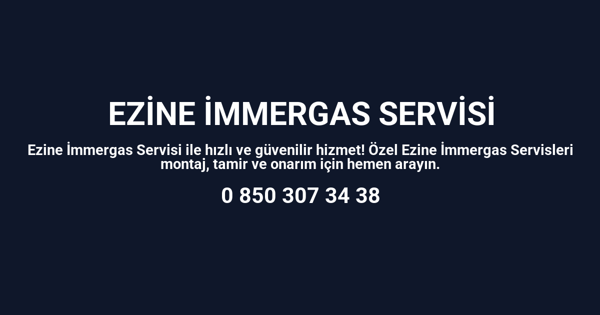 Ezine İmmergas Servisi
